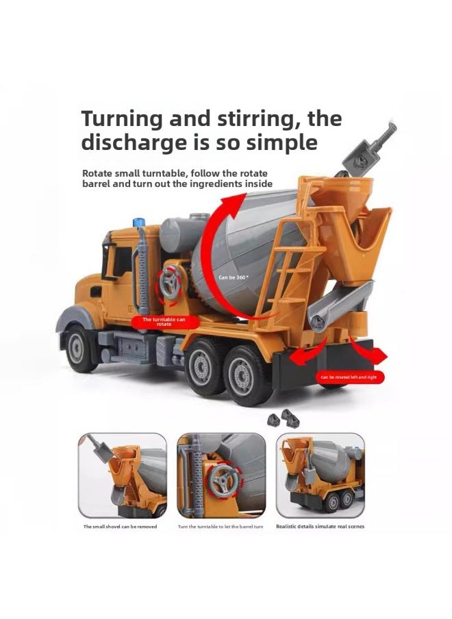 Generic Large Remote Control Engineering Vehicle Four-way Six-way Simulation Electric Mixing Sanitation Children's Toys Gift Factory-Color:6-way Engineering Mixer Truck  - Image 5
