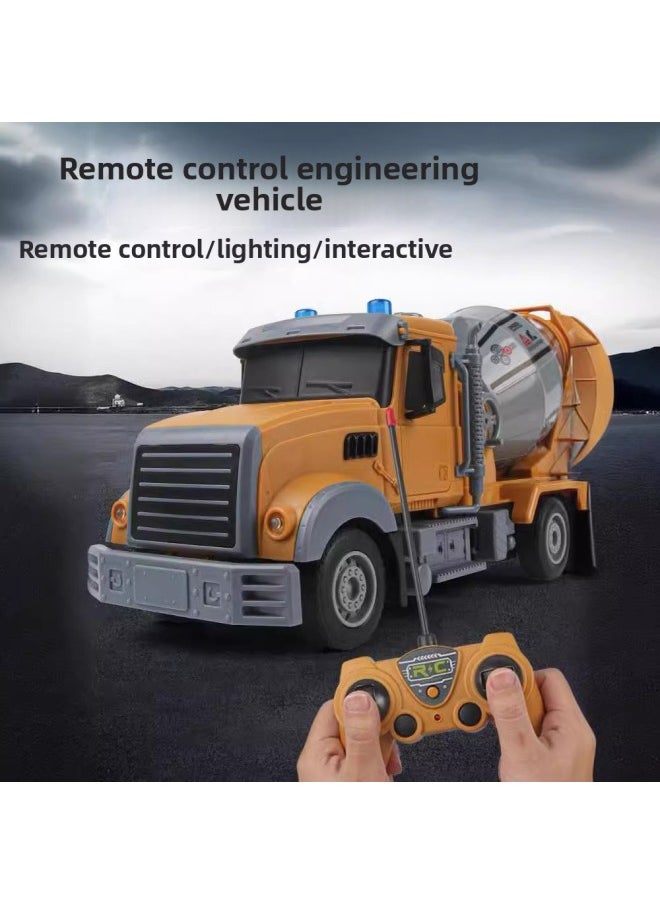 Generic Large Remote Control Engineering Vehicle Four-way Six-way Simulation Electric Mixing Sanitation Children's Toys Gift Factory-Color:6-way Engineering Mixer Truck  - Image 2