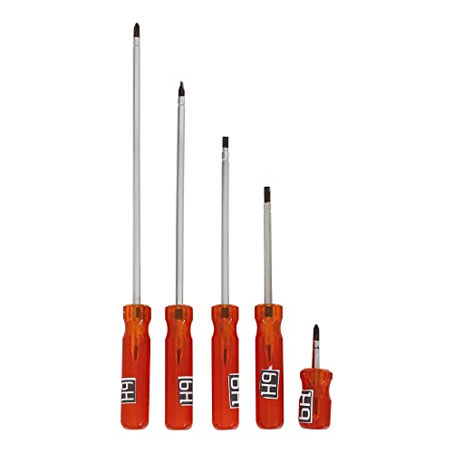 H9 2-in-1 Magnetic Screw Drivers with Long Handle & hardern tips Screwdriver Set (Pack of 5) (2", 4", 6", 8" & 10") - Image 1