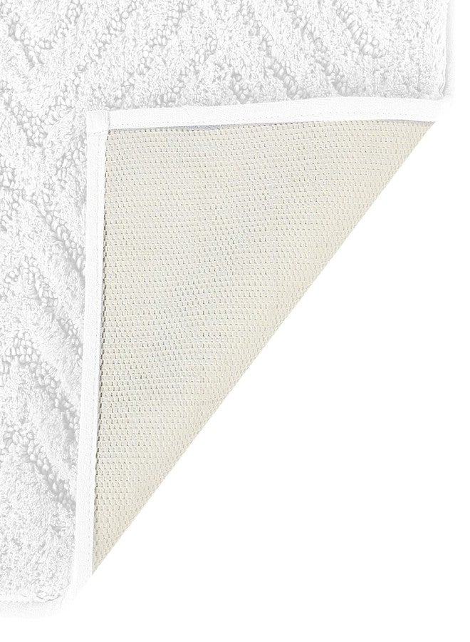 Better Trends Bathroom Rug 100% Cotton Non-Slip Washable Bath Mat, Soft & Absorbent Bath Rugs for Bath Room, Shower, Bathtub and Spa Floors 30 Round White Trier Collection - Image 3