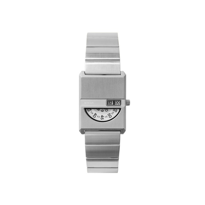 Breda 'Pulse Tandem' Silver and Metal Bracelet Watch, 26MM - Image 1