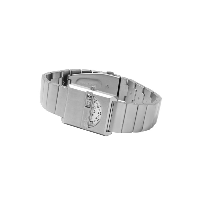 Breda 'Pulse Tandem' Silver and Metal Bracelet Watch, 26MM - Image 2
