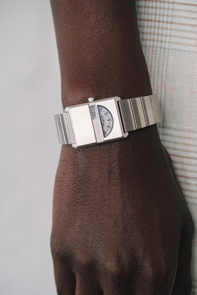 Breda 'Pulse Tandem' Silver and Metal Bracelet Watch, 26MM - Image 4