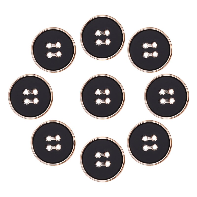 Gold Edged Round Four Hole Buttons 25mm For Sewing Coats Overcoats Ladies Clothing DIY - Image 2