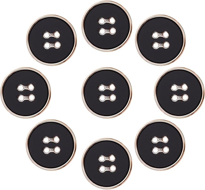 Gold Edged Round Four Hole Buttons 25mm For Sewing Coats Overcoats Ladies Clothing DIY - Image 1