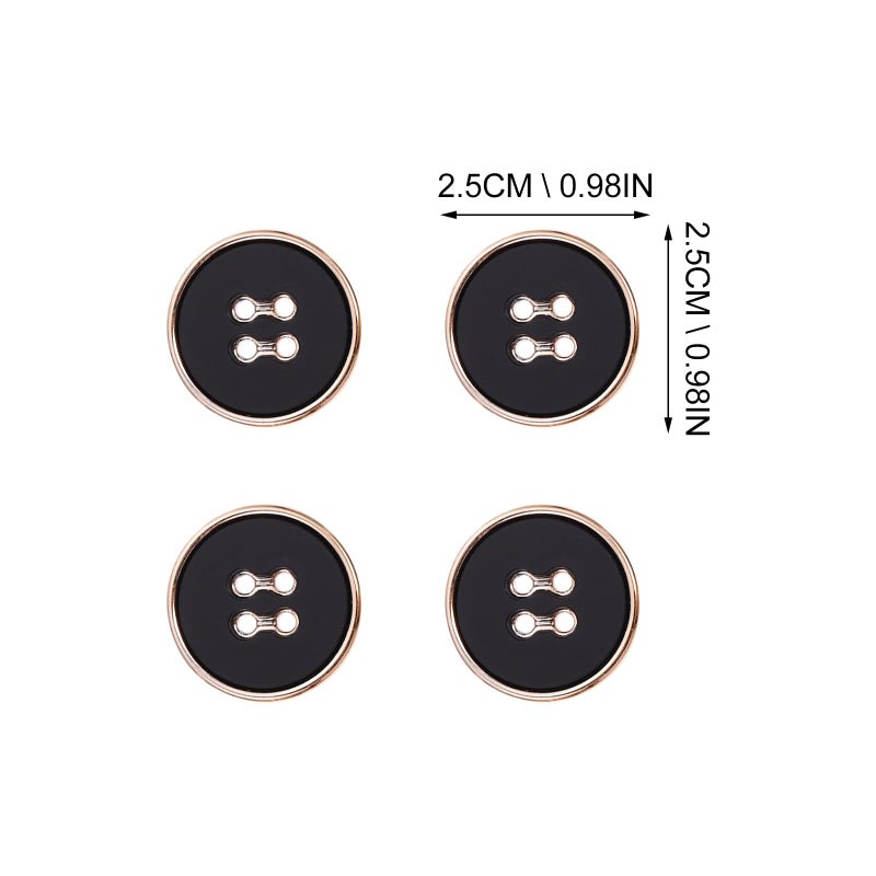 Gold Edged Round Four Hole Buttons 25mm For Sewing Coats Overcoats Ladies Clothing DIY - Image 3