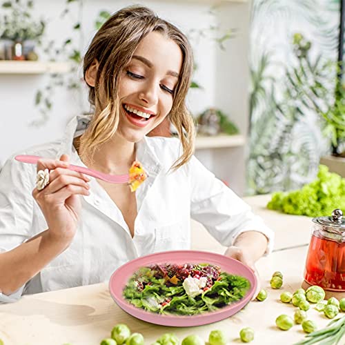 Lnrkai Travel Utensil Set with Case, 2 Sets Reusable Spoon Chopstick Forks Tableware, Portable Cutlery Travel Picnic Camping or Daily Use ((Blue & Pink)) - Image 4