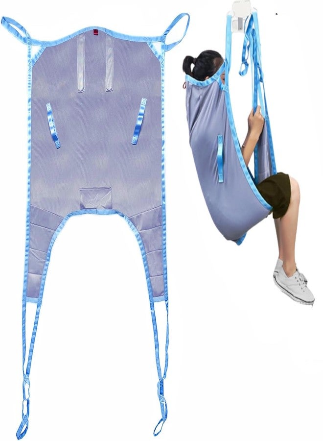 GHORTHOUD Medical Patient Lift Sling Universal Lift U Sling 605lb Capacity Divided Leg Slings for Patient Lift Toileting Transfer Slings Split Legs with Commode Opening Compatible with Various of Lifts (M) - Image 1