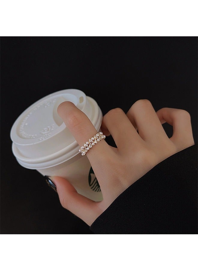 general Pearl Ring, Anti Fading Titanium Ring, Stabilize your mood and increase your luck Ring (Golden) - Image 3