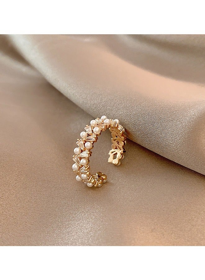 general Pearl Ring, Anti Fading Titanium Ring, Stabilize your mood and increase your luck Ring (Golden) - Image 5