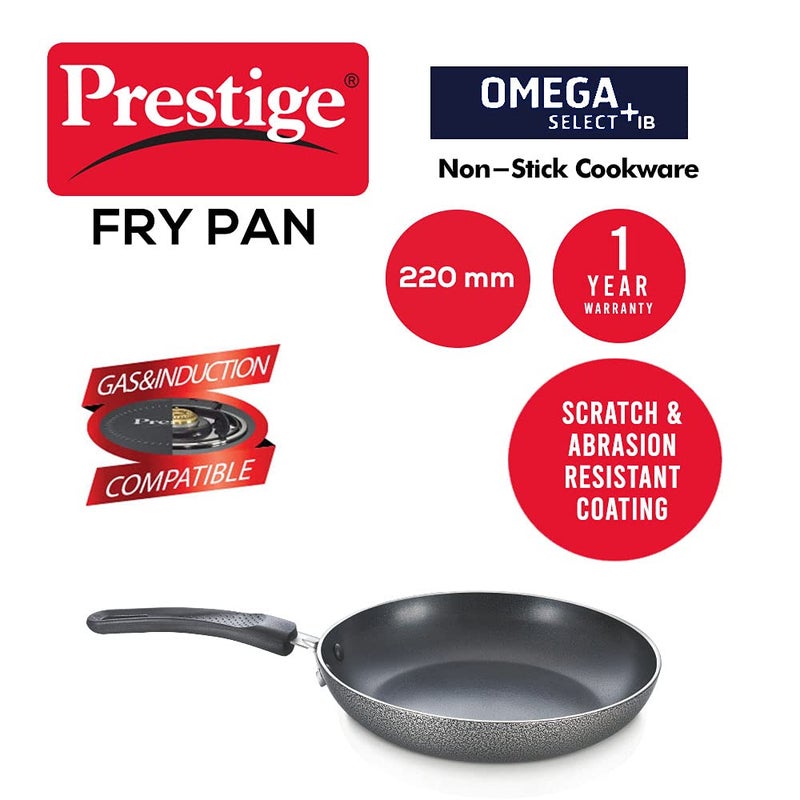 Prestige Omega Select Plus 20cm Non-Stick Fry Pan | Gas & Induction Compatible | Scratch Resistant & Metal Spoon Friendly | Sturdy Handles - Image 2