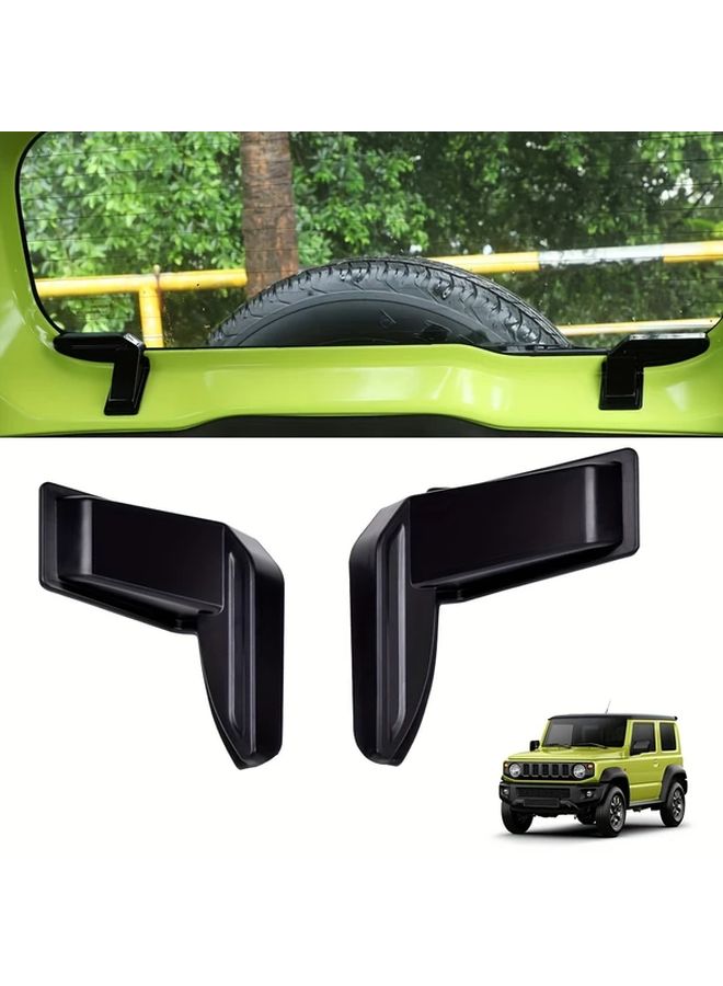 Black ABS Plastic Rear Windshield Heating Wire Covers Set Of 2 Easy Adhesive Installation Durable Weather Resistant - Image 1