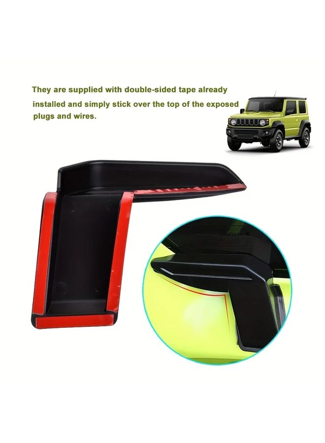 Black ABS Plastic Rear Windshield Heating Wire Covers Set Of 2 Easy Adhesive Installation Durable Weather Resistant - Image 5