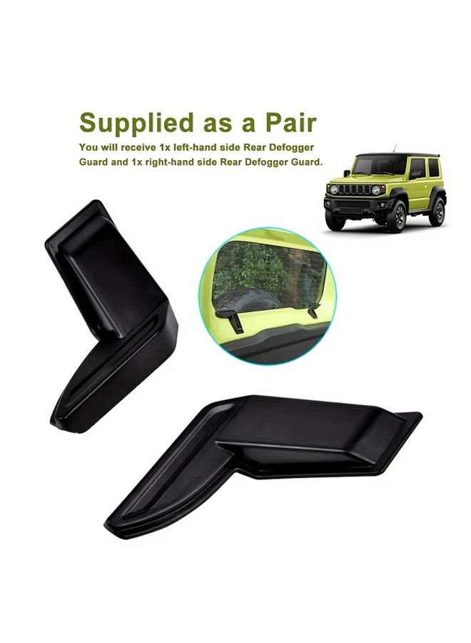Black ABS Plastic Rear Windshield Heating Wire Covers Set Of 2 Easy Adhesive Installation Durable Weather Resistant - Image 4