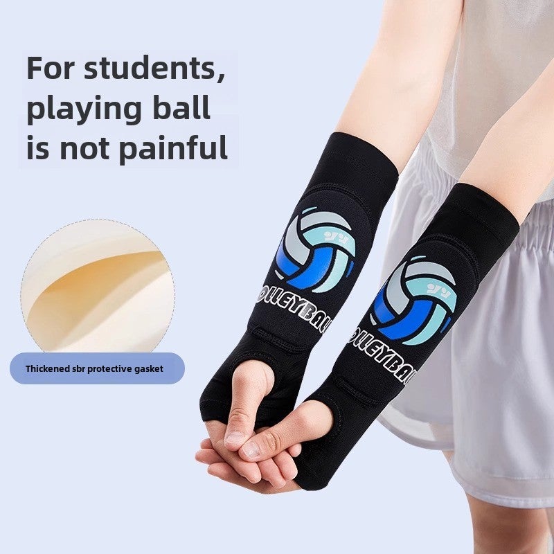 Generic Childrens volleyball arm protection female high school entrance examination special student wrist protection youth badminton wrist professional arm protection Cool black S (suitable for elbow joint circumference within 21-24cm or normal body size 40.00 kg-60.00 kg