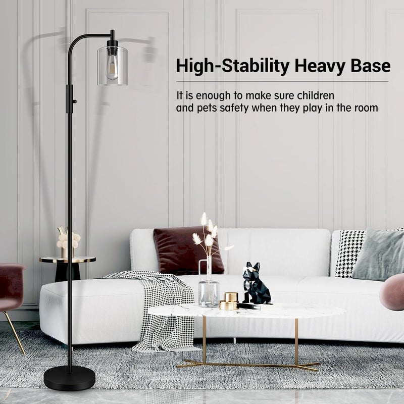 BoostArea Dimmable Floor Lamp, Standing Lamp with Glass Lampshade, 6W LED Bulb Included, Modern Standing Lamp, Bright LED Lamp for Living Room and Bedroom, Office - Image 5