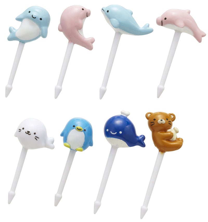 Japonmania Torune Food Pick Dolphins & Sea Friends  8 Picks Per Pack (P-3081) - Image 2