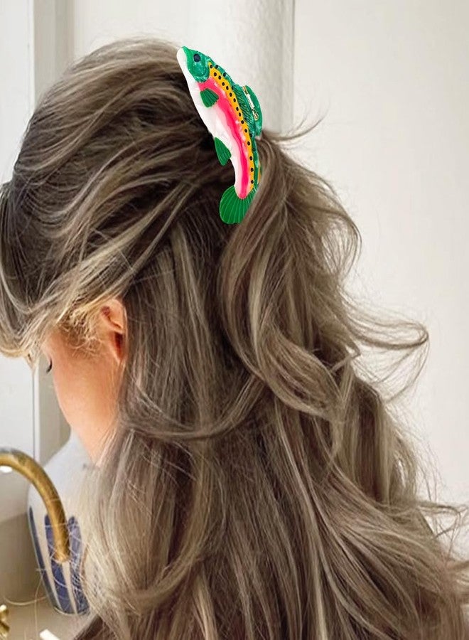 Arvintas Fun Salmon Hair Claw Clip Acetate Hair Claw Big Fish Hair Claw Clip Non Slip Unique Cute Barrettes for Thick and Thin Hair Hair Accessories for Women Girls - Image 5
