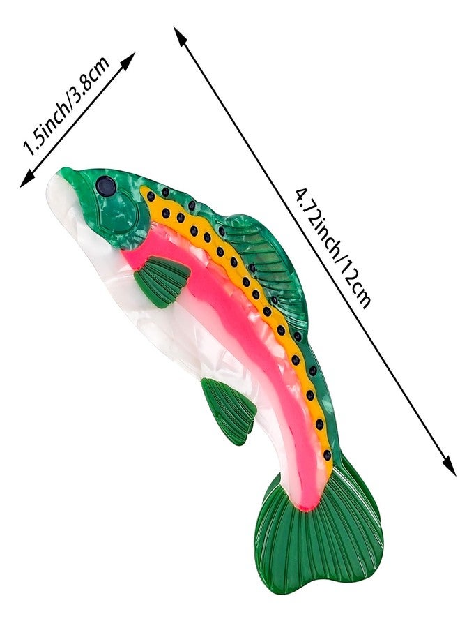 Arvintas Fun Salmon Hair Claw Clip Acetate Hair Claw Big Fish Hair Claw Clip Non Slip Unique Cute Barrettes for Thick and Thin Hair Hair Accessories for Women Girls - Image 2