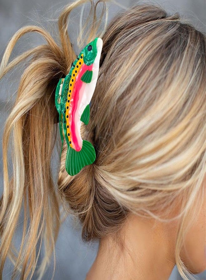Arvintas Fun Salmon Hair Claw Clip Acetate Hair Claw Big Fish Hair Claw Clip Non Slip Unique Cute Barrettes for Thick and Thin Hair Hair Accessories for Women Girls - Image 4