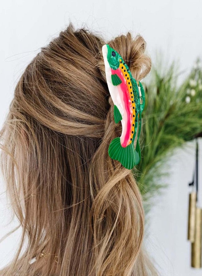 Arvintas Fun Salmon Hair Claw Clip Acetate Hair Claw Big Fish Hair Claw Clip Non Slip Unique Cute Barrettes for Thick and Thin Hair Hair Accessories for Women Girls - Image 3