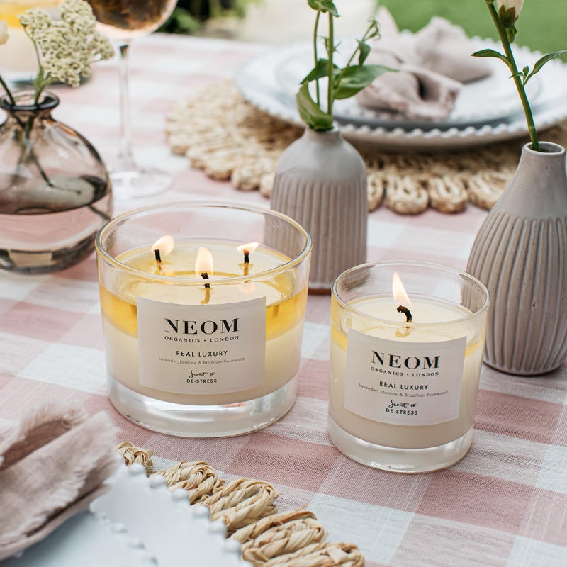 NEOM- Real Luxury Scented Candle,1 Wick | Lavender & Rosewood | Essential Oil Aromatherapy Candle | Scent to De-Stress - Image 4