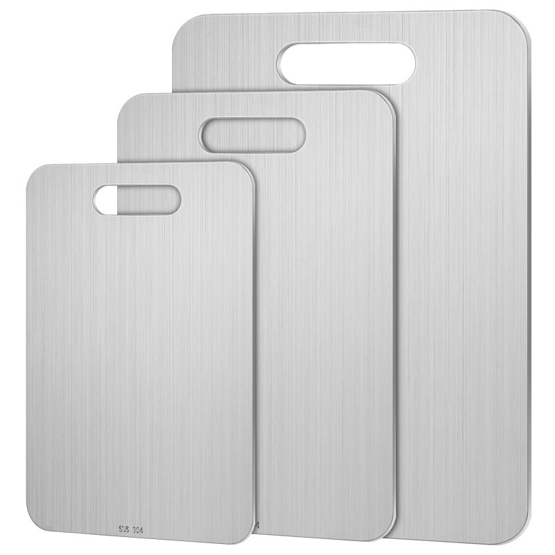 Yaocom Stainless Steel Cutting Board for Kitchen 304 Steel Chopping Dishwasher Safe Metal Cutting Board Set for Kitchen Meat Fruit Vegetable3 Pcs134x9118x7995x6004