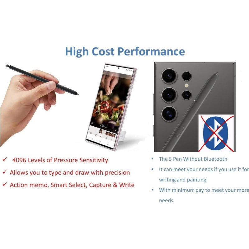 Qenw Galaxy S24 Ultra S Pen Replacement (Without-Bluetooth) for Samsung Galaxy S24 Ultra 5G, Touch Stylus Pen (Dark Gray*2) - Image 2