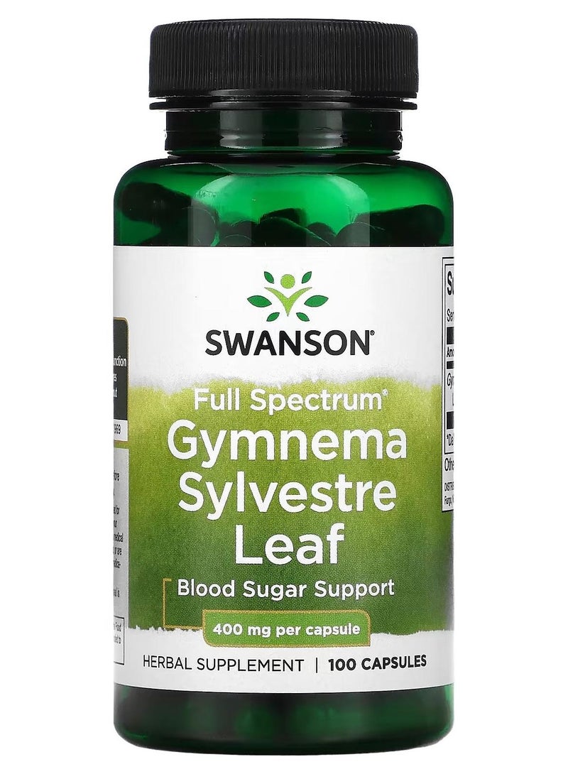 سوانسون، أوراق جيمنيما سيلفستر الطيف الكامل®، 400 ملغ، 100 كبسولة