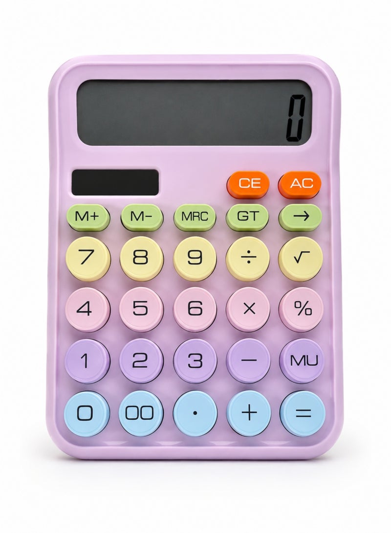 Dexin 12 Digit Desktop Calculator Large Display Cute Pastel Calculator for Office School Home Electronic Calculator - Image 1