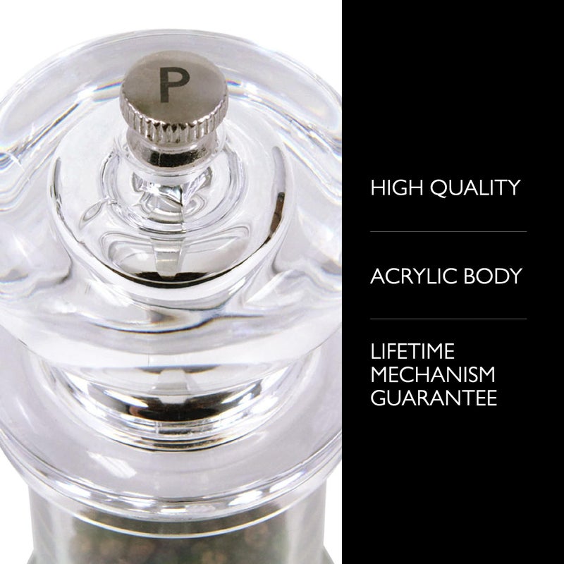 Cole & Mason 505 Refillable Spice Mill - Kitchen & Home Accessory - Table Pepper Grinder - Peppercorn Included - Acrylic - Pepper Mill 5.5" - Image 2