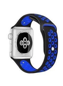 Generic Compatible with Apple Watch Band 45mm 44mm 42mm 49mm ,Soft Silicone Sport Breathable Replacement Band Compatible for Apple Watch SE iWatch Series 7 8 6 5 4 3 2 1 ultra,(black/blue) 