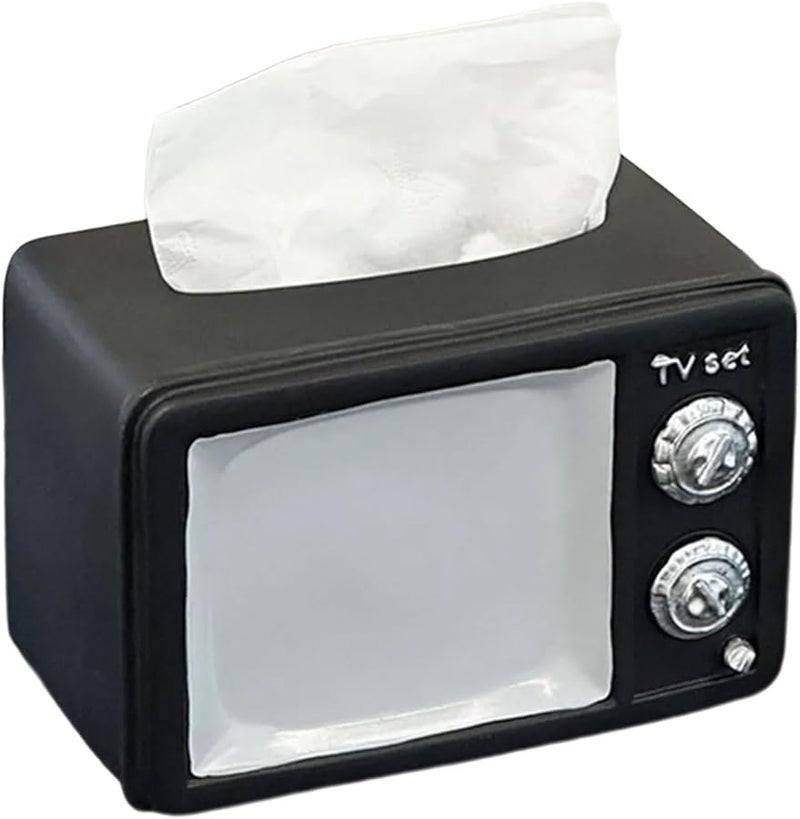 Retro Teevee Shape Resin Tissue Box Holder Multifunctional Home Decor For Living Room - Image 4