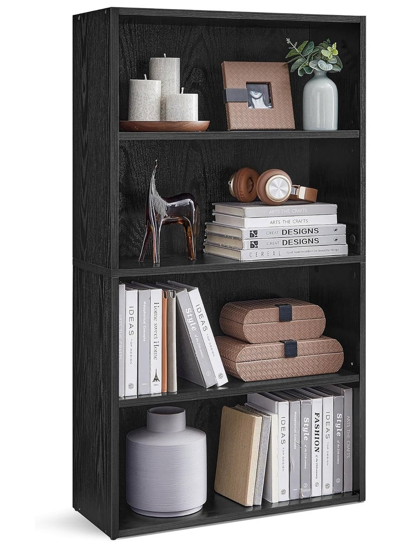 تشولوفز أرفف كتب وخزانات كتب مكونة من 4 طبقات، أرفف عرض وتخزين قائمة على الأرض، ارتفاع 108 سم، خزانة كتب، أثاث ديكور منزلي للمكتب المنزلي، غرفة المعيشة، غرفة النوم، وحدة قائمة على الأرض - Image 1