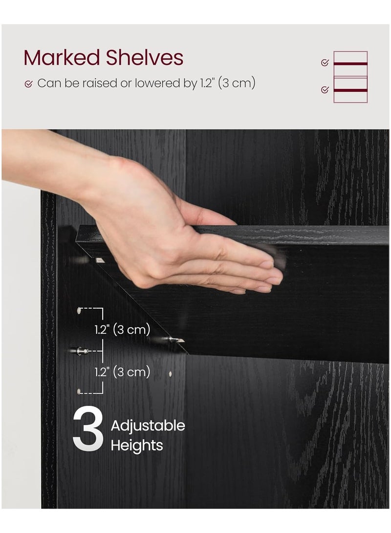 تشولوفز أرفف كتب وخزانات كتب مكونة من 4 طبقات، أرفف عرض وتخزين قائمة على الأرض، ارتفاع 108 سم، خزانة كتب، أثاث ديكور منزلي للمكتب المنزلي، غرفة المعيشة، غرفة النوم، وحدة قائمة على الأرض - Image 4