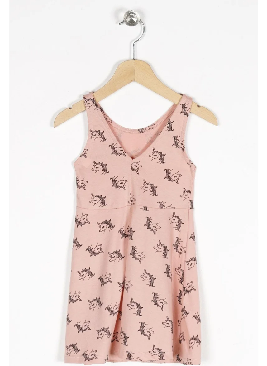 Zepkids Girls Regular Fit Unicorn Patterned Sleeveless Dress