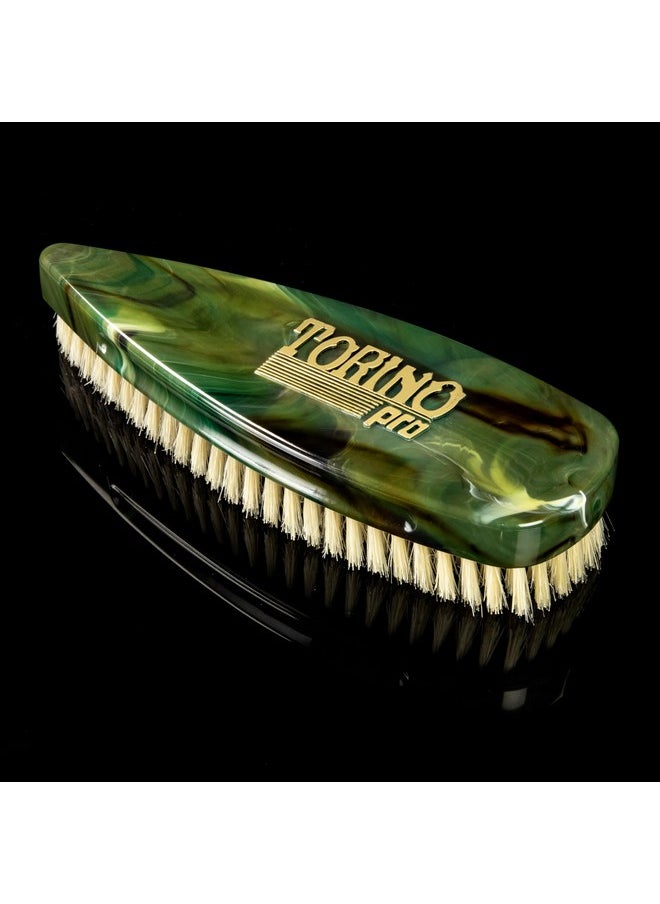 TORINO PRO WAVE BRUSHES BY BRUSH KING - Torino Pro Wave Brush 247 Soft Pointy Palm Shower Brush Great For Laying Down 360 Waves - Image 1