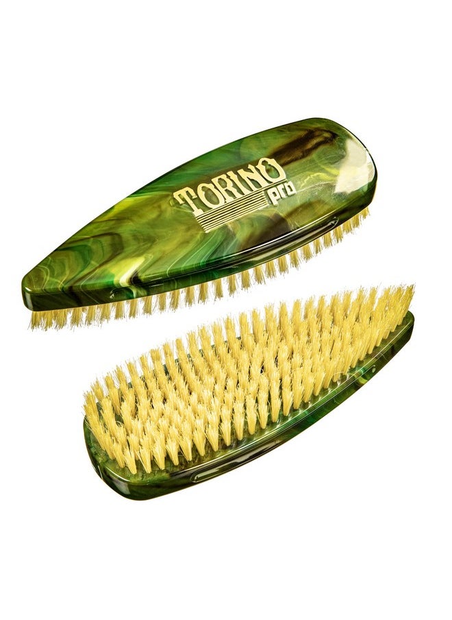 TORINO PRO WAVE BRUSHES BY BRUSH KING - Torino Pro Wave Brush 247 Soft Pointy Palm Shower Brush Great For Laying Down 360 Waves - Image 1