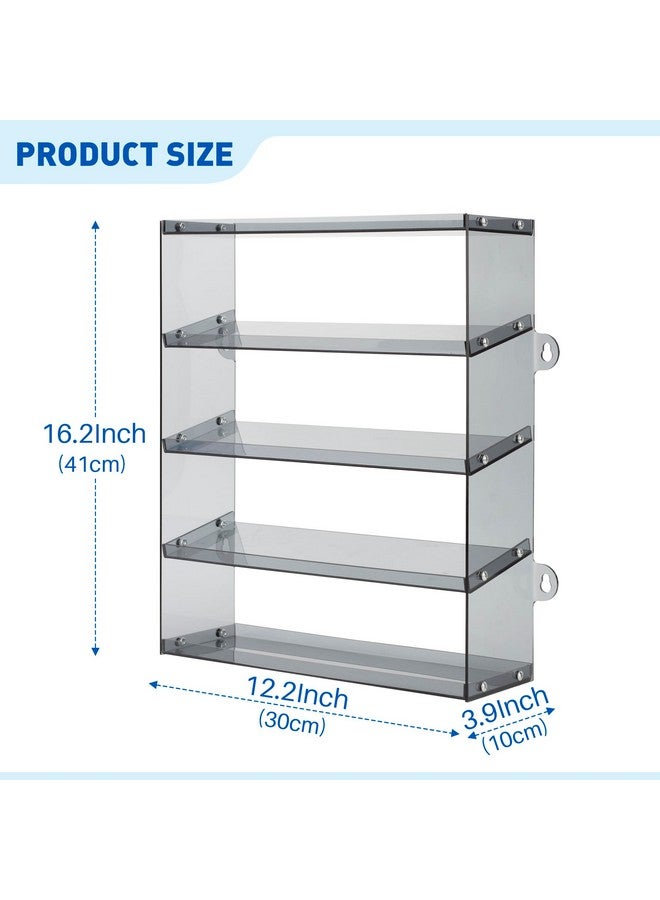 KISLANE Assembly Monster Trucks Display Case Holding for 20 Monster Trucks Acrylic Storage Case 5 Tiers Monster Trucks Organizer with Tilted Design, Display Case for Toy Trucks (Gray) - Image 4