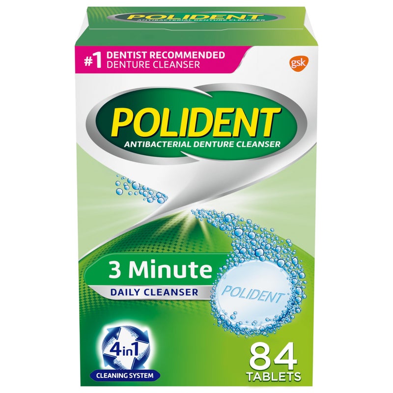 Polident 3 Minute Denture Cleanser Tablets - 84 Count - Image 1