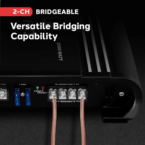 Pyle 2 Channel Car Stereo Amplifier - 2000W High Power Dual Channel Bridgeable Audio Sound Auto Small Speaker Amp Box w/ MOSFET, Crossover, Bass Boost Control, Silver Plated RCA Input Output-PLA2378 - Image 5