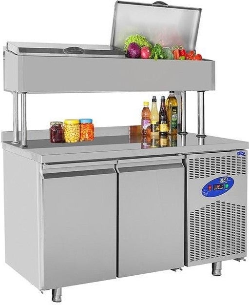 CSA Inox Karacasan Industrial 281 Lt Two Door 700 Elevated Makeup Refrigerator 
