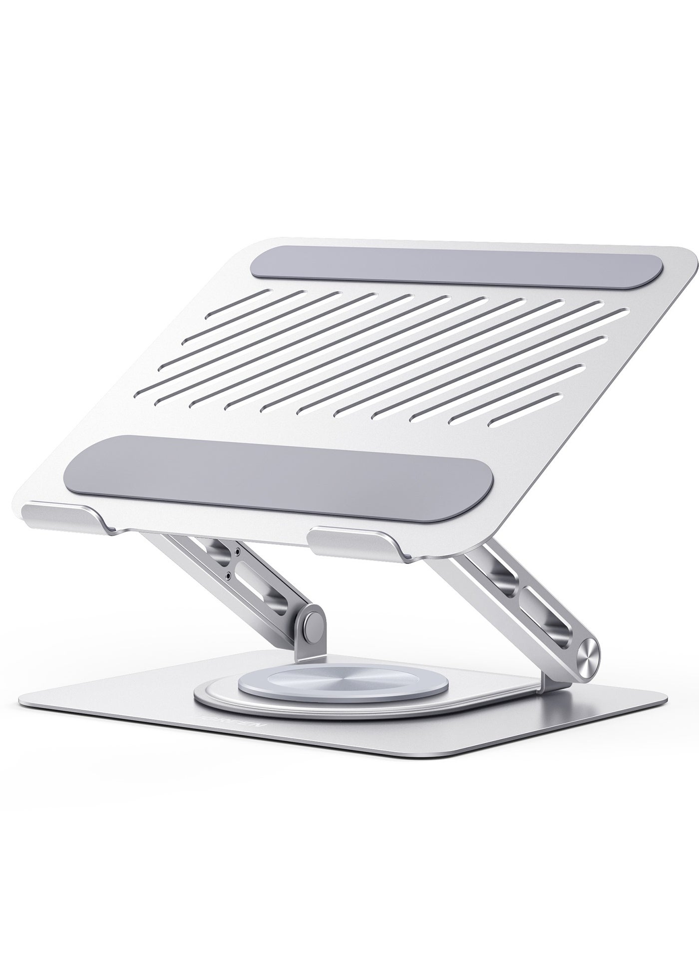 Ugreen Laptop Stand for Desk, Adjustable Computer Stand with 360° Rotating Base, Ergonomic Laptop Riser for Collaborative Work, Foldable & Portable Laptop Stand, fits for All 13-17.3" Laptops Silver
