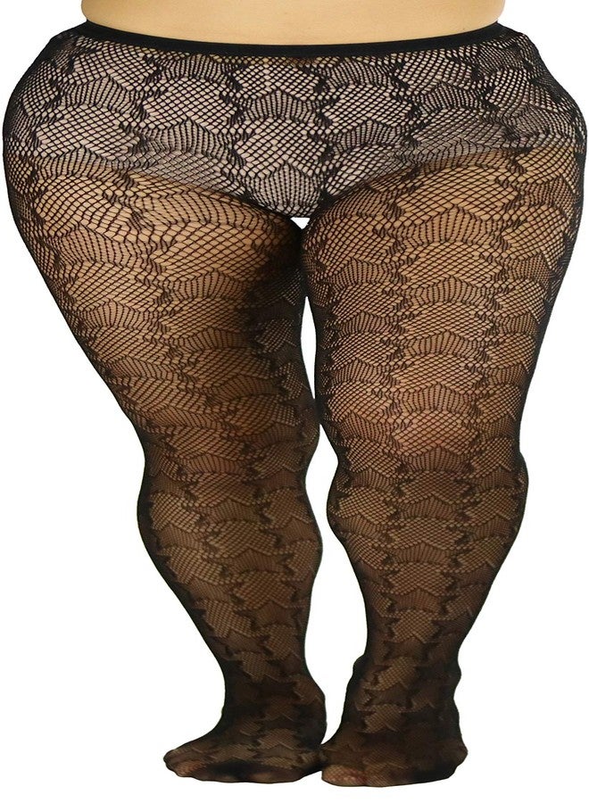 جوارب نسائية من توبي إن ستايل مصنوعة من قماش سباندكس شبكي مزينة بالنجوم - أسود - Image 1