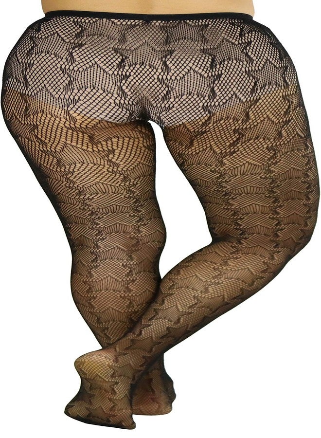 جوارب نسائية من توبي إن ستايل مصنوعة من قماش سباندكس شبكي مزينة بالنجوم - أسود - Image 2