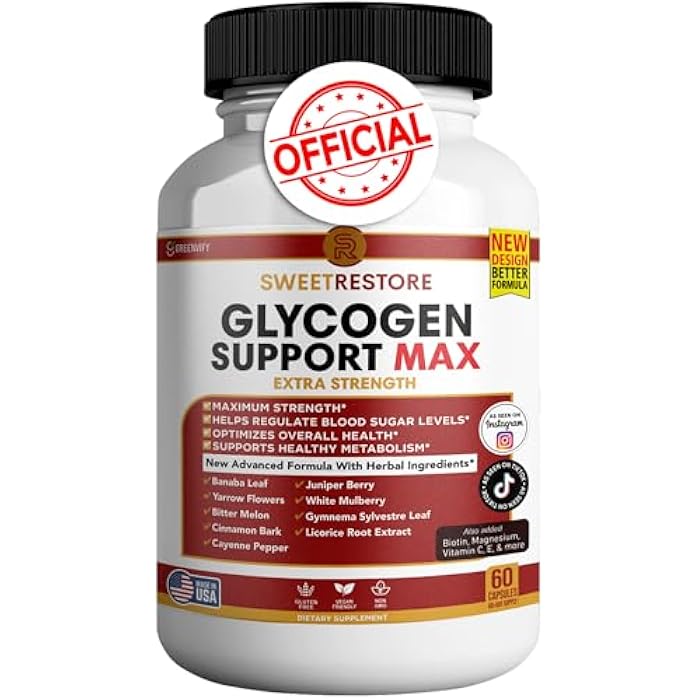 GREENVIFY Sweet Restore Glycogen Support Max All Natural Formula to Maintain Healthy Levels, Maximum Strength Daily Formula Reviews (1 Pack - 60 Capsules) - Image 1