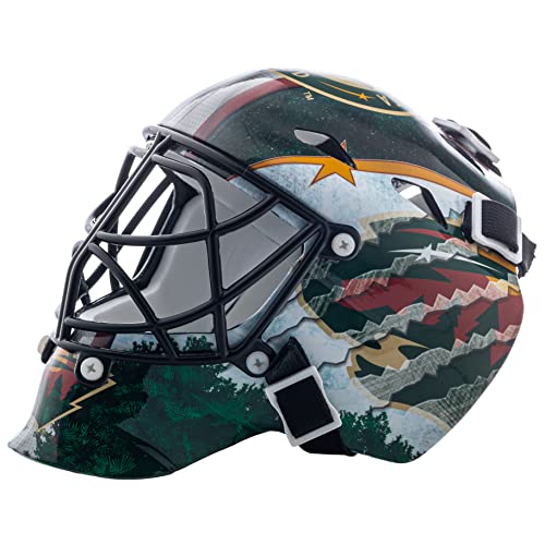Franklin Sports NHL Minnesota Wild Team Logo Mini Hockey Goalie Mask with Case - Collectible Goalie Mask with Official NHL Logos and Colors - Image 1