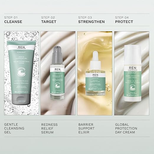 REN Clean Skincare Evercalm Global Protection Day Cream Calm Soothe Hydrate Sensitive Skin Vegan Step 4 Moisturise - Image 5
