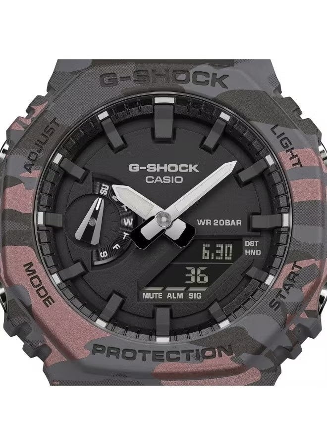 G-Shock Men's GA-2100CM-8ADR Watch - Grey Camouflage, Bio-Based Resin Band - Image 3