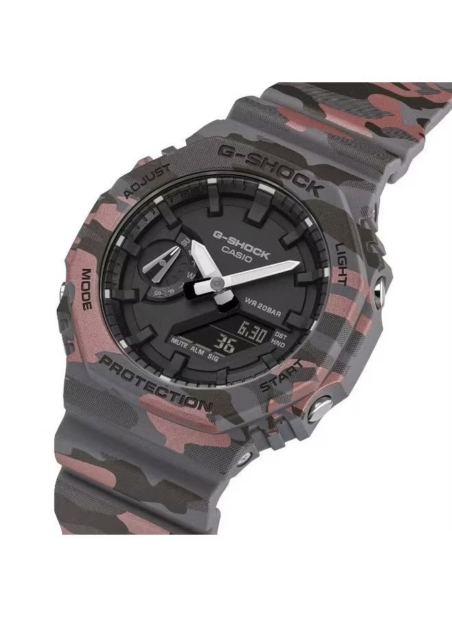 G-Shock Men's GA-2100CM-8ADR Watch - Grey Camouflage, Bio-Based Resin Band - Image 4